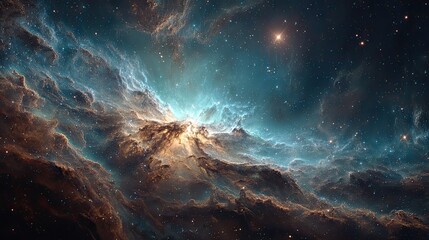 Luminous blue nebula glowing in outer space representing galaxy photography, cosmos wonder, and sci-fi atmosphere