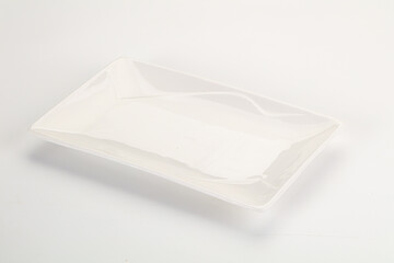 White ceramic empty plate dishware