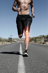 Jogger experiencing knee pain
