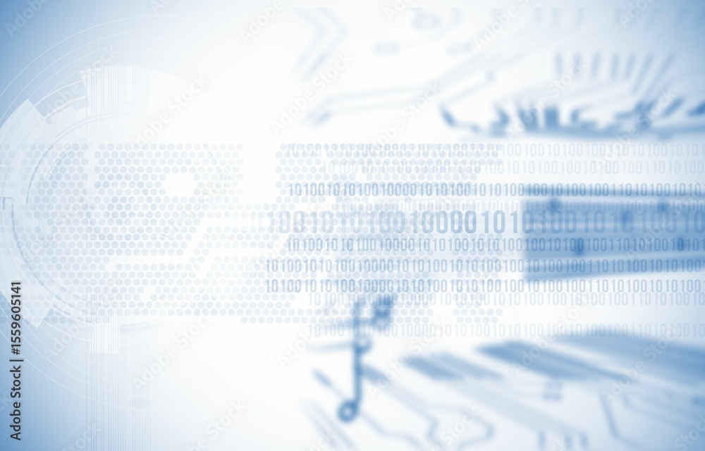 Poster binary code over circuit board