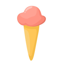 Sweet Ice Cream Cone in Summer Season Illustration