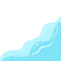 Ocean Blue Wave Illustration. Summer Season Clipart