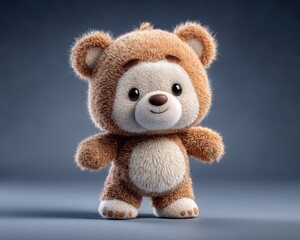 Obraz premium Cute teddy bear on a dark background
