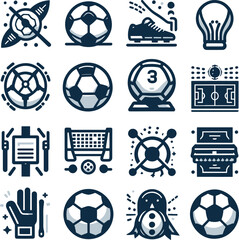 set of soccer icons