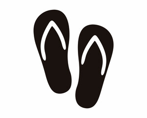 Flip flops sandal beach wear flat vector icon