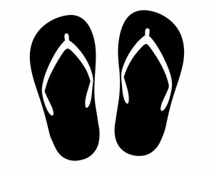 Flip flops sandal beach wear flat vector icon