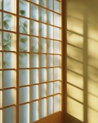 Japanese Interior with Natural Light from Window