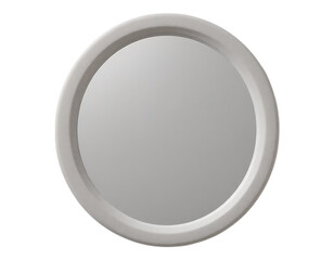 Circular Silver Mirror on Transparent Background
