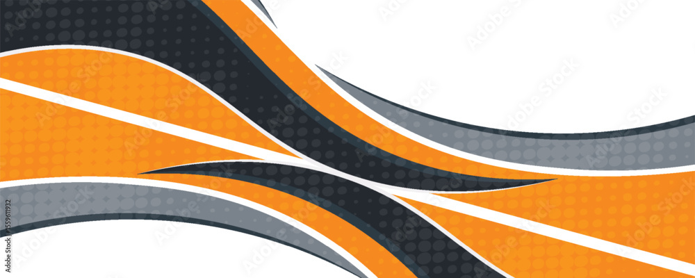 Wall mural vector orange line background curve element with white space for text and message design, overlappin