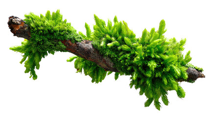 Nature's Embrace: A detailed perspective showcases the intricate beauty of a moss-covered twig. The image is rich in detail, displaying nature's delicate and complex artistry.