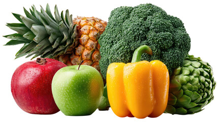 Assortment of Fresh Produce: A vibrant selection of nature's bounty, showcasing the rich colors and textures of various fruits and vegetables, a healthy and enticing display.