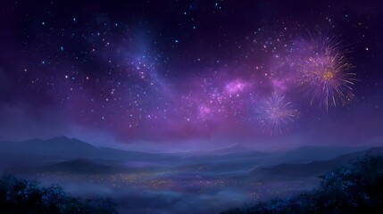 Fototapeta premium Happy New Year Background with aurora