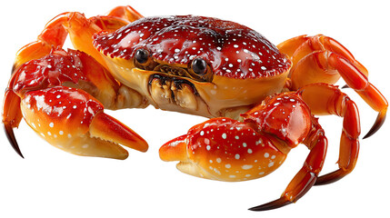 Vibrant Crab's Close-Up: A mesmerizing close-up shot of a vibrant crab, showcasing its intricate shell pattern, powerful claws, and lively presence.