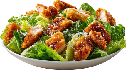 Delectable Culinary Delight: A close-up shot of a vibrant salad, meticulously crafted with fresh, crisp romaine lettuce.
