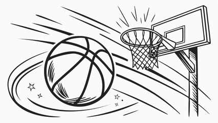 Basketball Slam Art – Monochrome Hoop Action Set