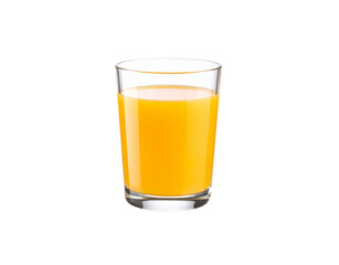 Refreshing Orange Juice in a Clear Glass Straight On View.