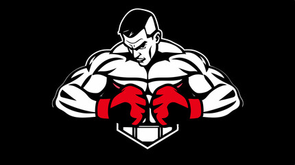 Boxer Badge Vector Set – Strong Fighter Mascots