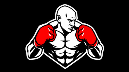 Boxer Badge Vector Set – Strong Fighter Mascots