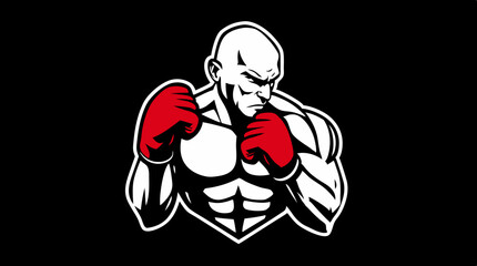 Boxer Badge Vector Set – Strong Fighter Mascots