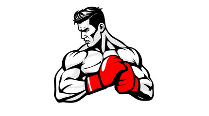 Boxer Badge Vector Set – Strong Fighter Mascots