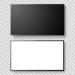 Realistic Modern TV Screen with Blank Display - Home Entertainment Vector.