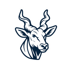 Eland Bull Head Mascot Illustration – Bold Antelope Animal Logo Design

