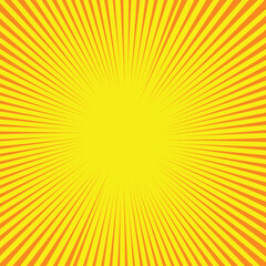Vibrant Yellow and Orange Sunburst Radial Rays Background Vector illustration