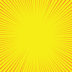 Vibrant Yellow and Orange Sunburst Radial Rays Background Vector illustration