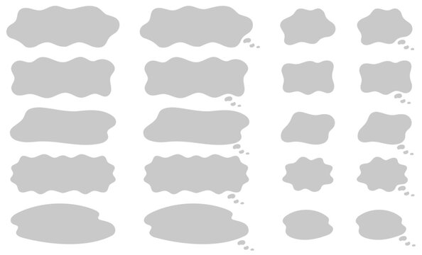 グレーのモヤモヤふきだしセット