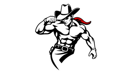 Fototapeta premium Cowboy Mascot Vector Set – Western Hero Icons