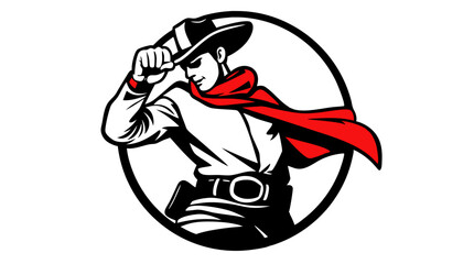 Fototapeta premium Cowboy Mascot Vector Set – Western Hero Icons