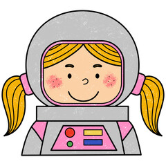 Cute Astronaut Girl illustration 