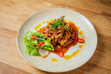 Succulent meat and fresh veggies create an inviting culinary experience