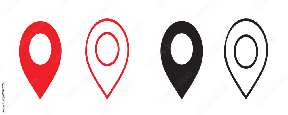 Fototapete location pin icon.location and map pin icon set vector design.location icon set.gps location symbol 