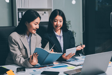 Accounting company provide finance and taxation planning for profitable cash flow, Auditor and accountant team working in office, analyze financial data and accounting record with calculator.Insight