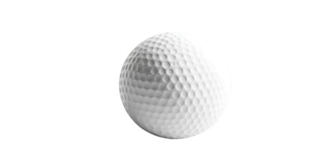 Golf Ball with Blank Circular Marking Isolated on Transparent Background for Sports and Recreation Design