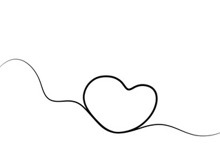 Minimalist love shape hearts flow one continuous line. Playful love hearts flowing line. Clean modern design continuous hearts. 