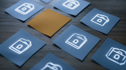 Secure Folder: An image featuring an icon of a locked folder surrounded by several icons with a different design.