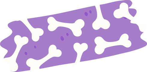 Cute Purple Bandage with White Bone Pattern Illustration

