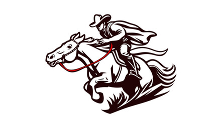 Cowboys and Horses – Western Action Vector Icons