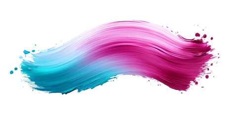 Gradient Stroke with Magenta and Turquoise Colors Isolated on Transparent Background for Artistic Design