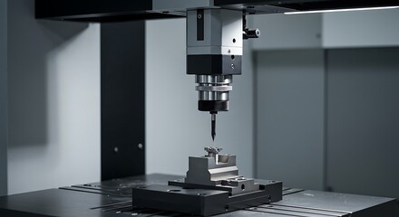 Precision CNC Machine: Close-up of Industrial Tooling in Action