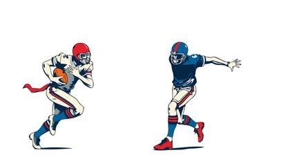 Dynamic American Football Player Vector Illustrations &ndash; Action, Speed, and Power