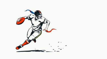 Dynamic American Football Player Vector Illustrations &ndash; Action, Speed, and Power