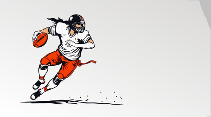 Fototapeta premium Dynamic American Football Player Vector Illustrations – Action, Speed, and Power