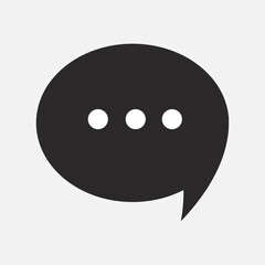 Fototapeta premium Black speech bubble icon with three white dots representing ellipsis or waiting for a message Adobe Illustrator Artwork