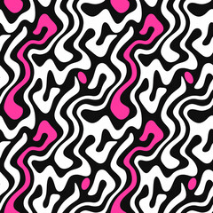 Fashionable abstract black and white with pink pattern