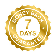 7 days money back guarantee icon for graphic design, logo, website, social media, mobile app, UI illustration