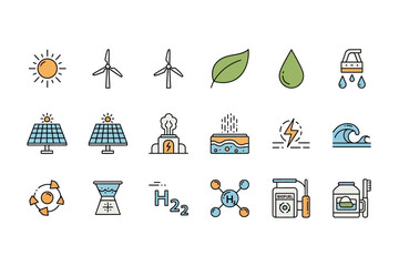Illustrations of Renewable Energy and Alternative Power Sources