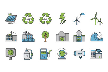 Illustrations of Renewable Energy and Sustainable Resources